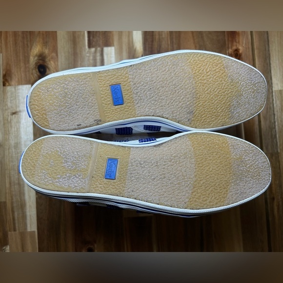 Keds x kate spade Collab Blue White Sequin Striped Lace Up Canvas Sneakers Sz 8 - Picture 7 of 10